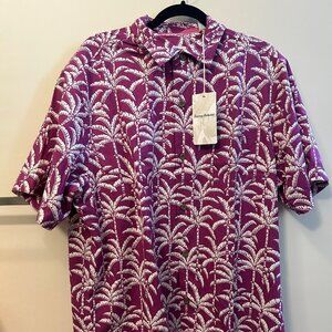 Tommy Bahama Palm Party Short Sleeve Shirt Hollyhock IslandZone Silk Size Large